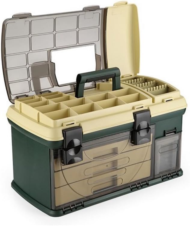 TOPIND Large Multilayer Fishing Tackle Box Toolbox Storage Carry Case