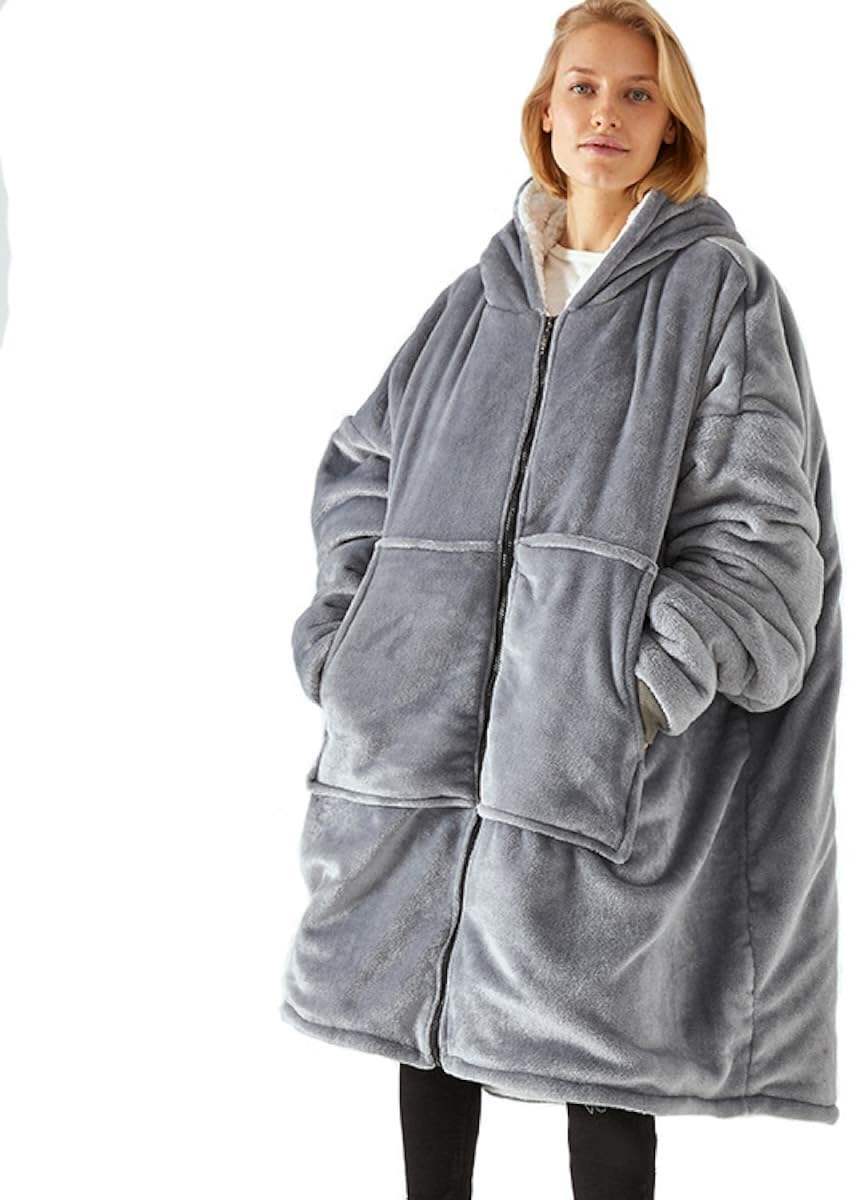 Womens Hoodie Blanket Oversized Soft Warm Comfortable Flannel ...