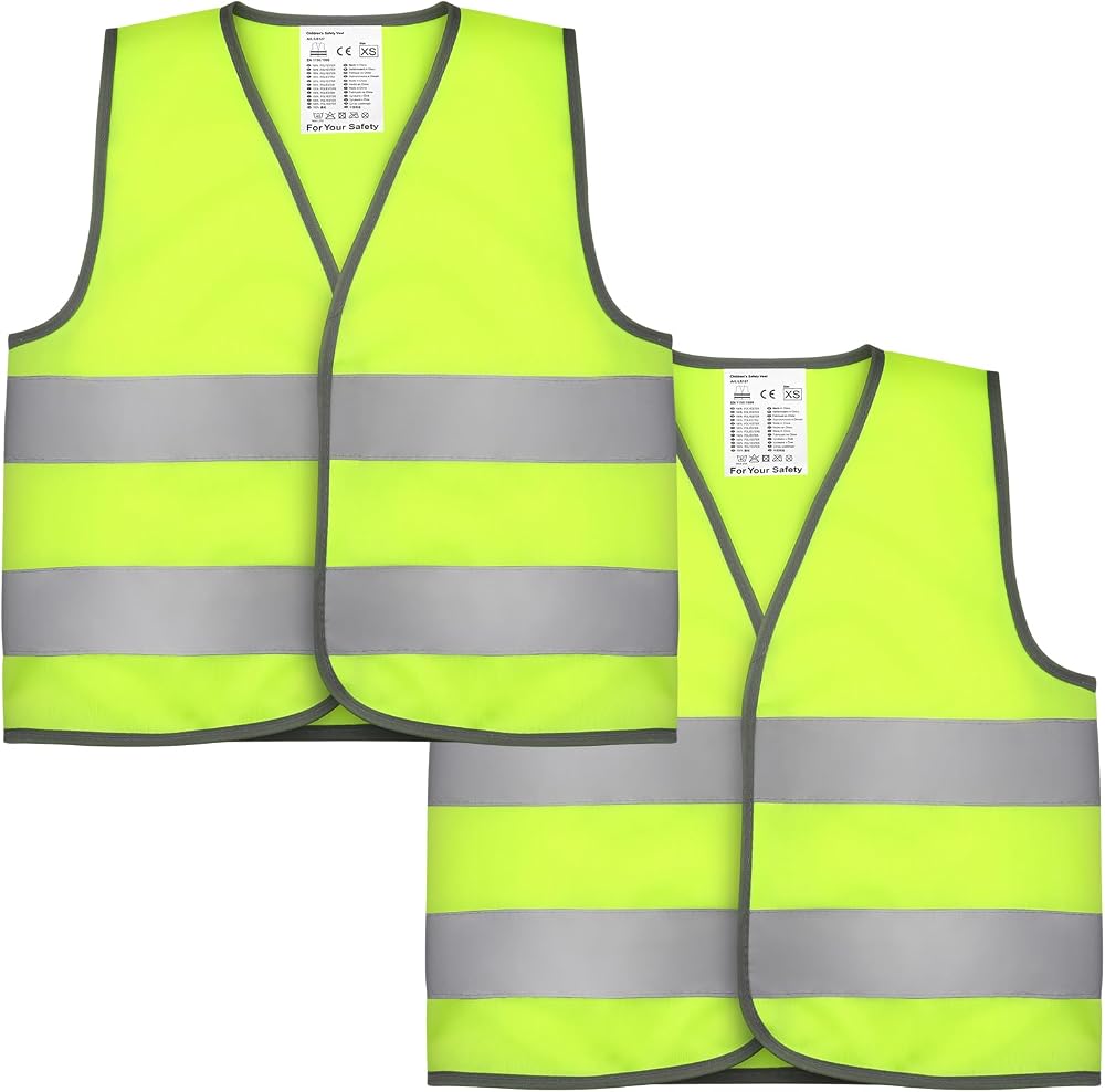 Firtink 2 Pieces Kids Hi Vis Vests Reflective Safety Vest High Visibility