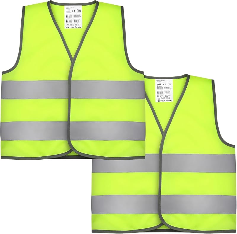 Firtink 2 Pieces Kids Hi Vis Vests Reflective Safety Vest High Visibility