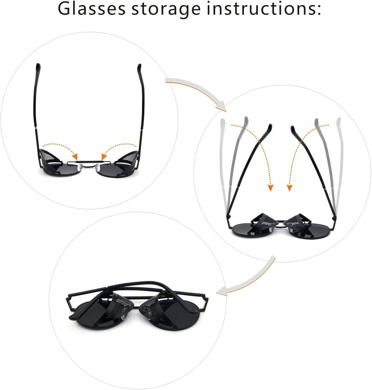 Leckirut Women Men Round Sunglasses Retro Vintage Steampunk Style Mirror Reflective Circle lens Black Frame Gray Lens: Clothing