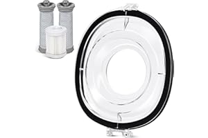 Dust Bin Lid and Vacuum Filters Replacement Kit Compatible with Tineco Stick Vacuum, Canister Cover with Seal, 2 Pre Filters 