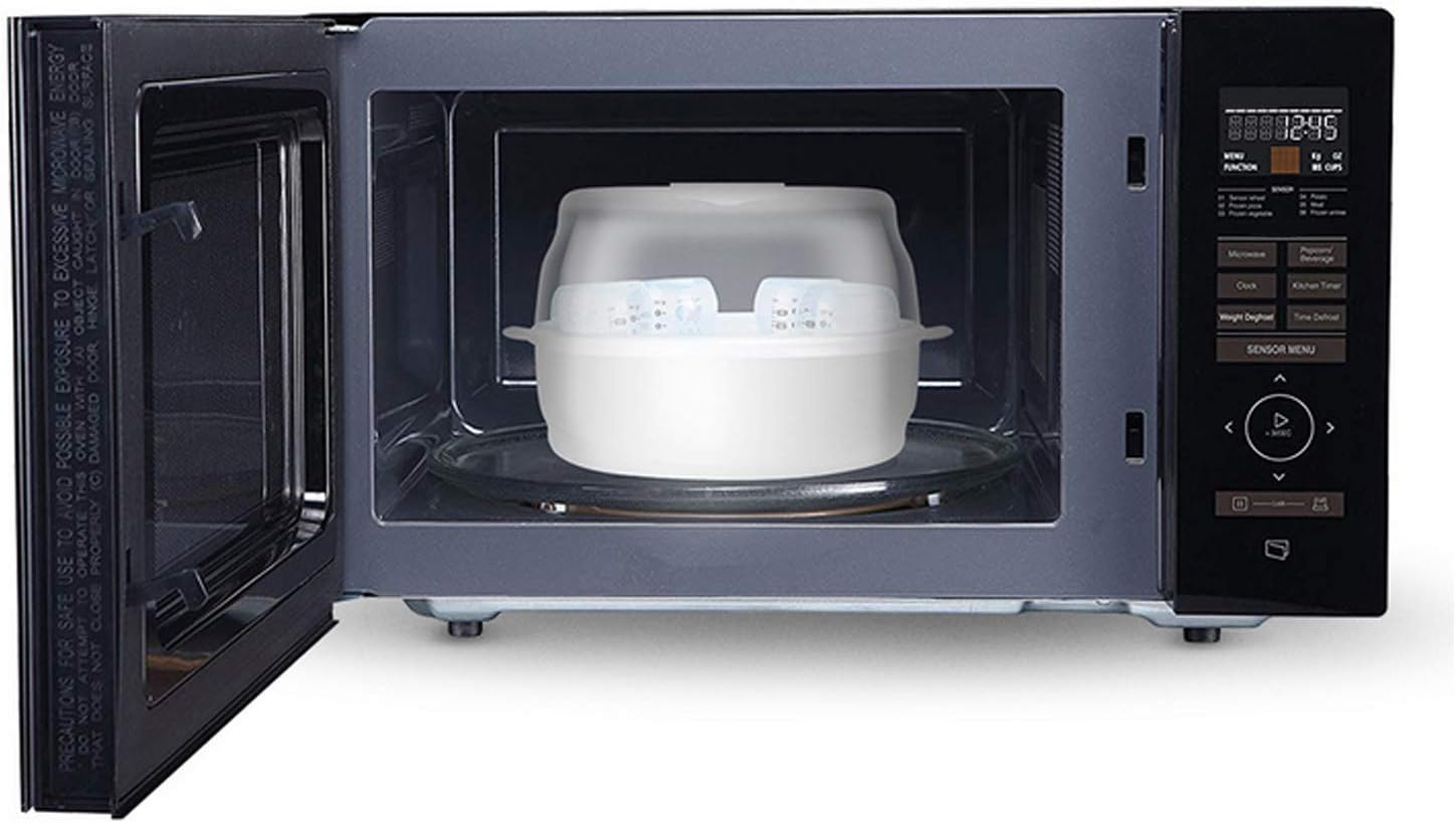 Grande capacità Latte per Bambini Ciucci per Bottiglie Coppa di Allenamento  Steam A Microonde Sterilizzatore con Tong White Allattamento e pappa  urban-earth.co.uk