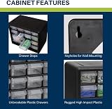 Akro-Mils 10116 16-Drawer Plastic Storage Cabinet Black 26.7 x 16 x 21.6 cm view 4