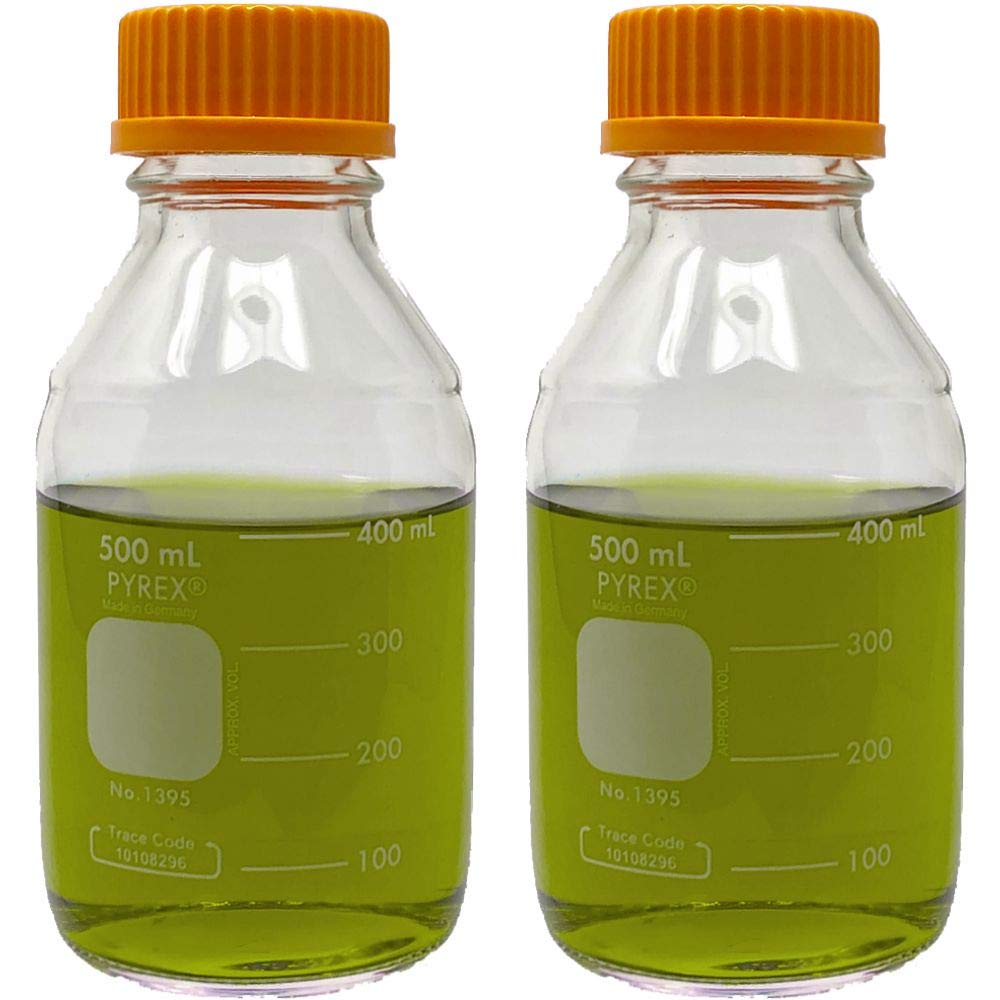 Corning PYREX #1395-500, 500ml Round Media Storage Bottle, with GL45 Screw Cap (Pack of 2): Home Improvement