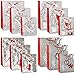 12 Merry Christmas Gift Bags Bulk 4 Large 4 Medium 4 Small Silver and Red Elegant Pop Up 3D Glitter and Foil Design with Handles and Tags for Kids Women Classroom Holiday Wrapping Party Favors Toys