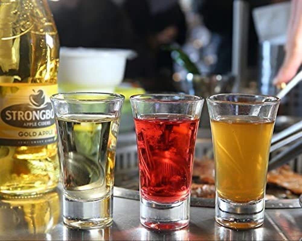 Qomfy 12pk of Shot Glass 50ml /1.75oz Clear City Shot Glasses Shooter Glasses, Boston Heavy Base Shooter Glasses Vodka/Whiskey/Brandy Shot Made of Clear Glass (Pack of 12)