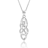 Celtic Knot Necklace for Women - Sterling Silver Pendant Necklace for Women Hypoallergenic Classic Adjustable Cubic Zirconia Charms Necklaces Fashion Jewelry Gifts for Her Wife Mom