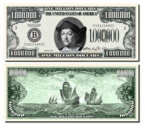 Frankenstein Million Dollar Bill - 10 Count with Bonus Clear Protector & Christopher Columbus Bill