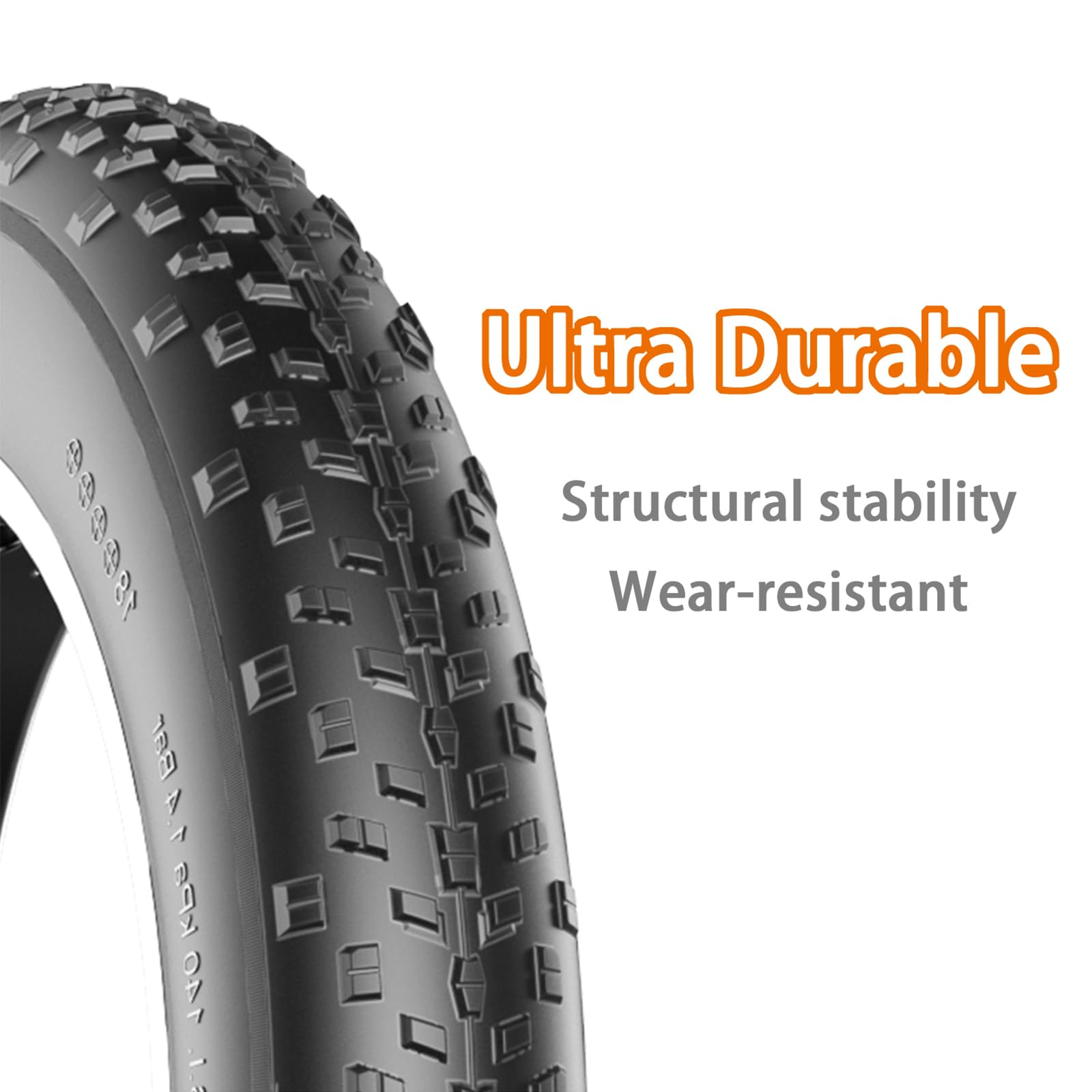 20x4 /26x4 Fat Bike Tire Replacement Kit, 20x4.0 /26x4.0 Inch Electric Bicycle Snow Mountain E-Bike Tires, Folding Ebike Fat Tire Tubes and Tire Levers Compatible Wide Mountain Snow Bike Tires