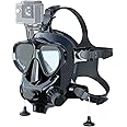 SMACO Full Face Diving Mask with Camera Mount, Full Face Snorkel Mask for Adults Compatible with S400/S400 Plus/S400 Pro/S700 Scuba Diving Tank, Dive Mask Kit with Comfortable Breathing Design—Black