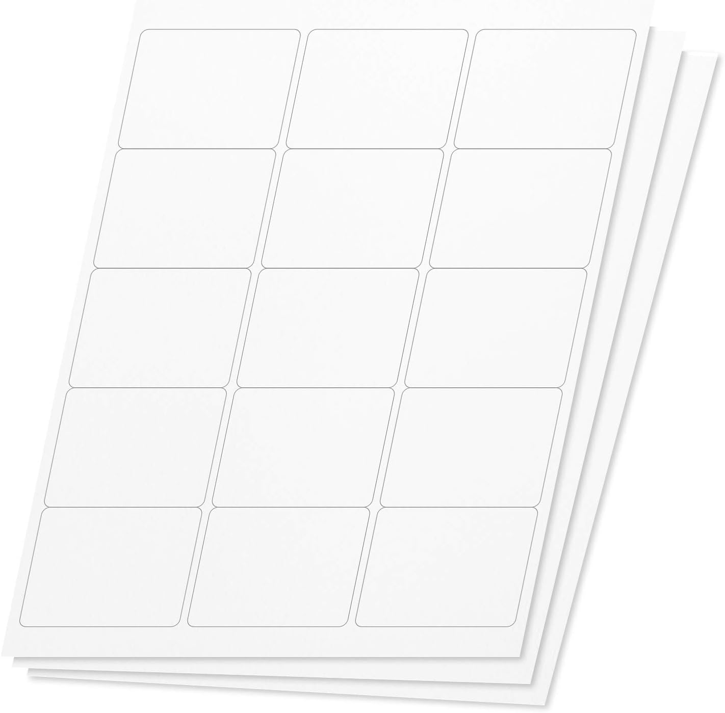 OfficeSmartLabels Rectangular 2 x 2-5/8 ID Labels for Laser & Inkjet Printers, 2 x 2.625 Inch, 15 per Sheet, White, 2250 Labels, 150 Sheets