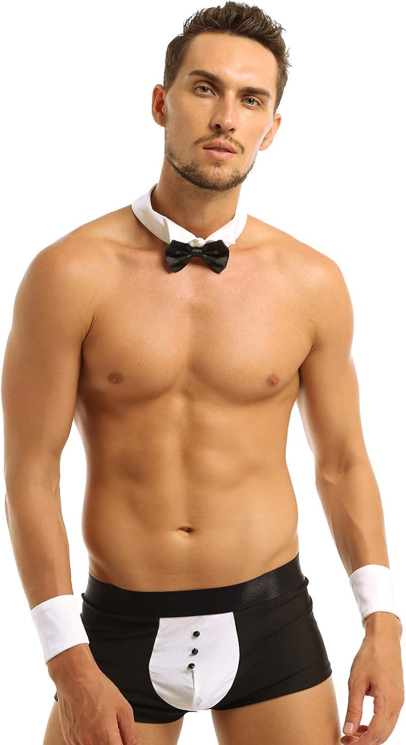 Choomomo Herren Kellner Cosplay Kostüm Sexy Dessous Set Boxershorts