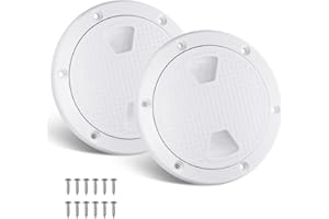 YaeMarine 2-Pack 6" Boat Deck Cover Marine Inspection Hatch Deck Plate Access & Lid Round Non-Slip RV