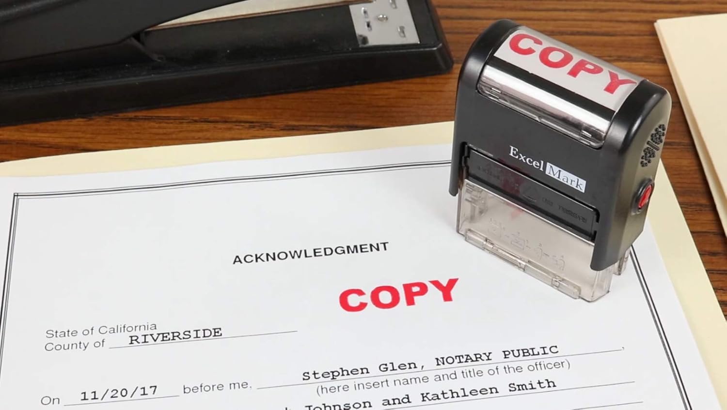 ExcelMark Copy Self-Inking Rubber Stamp (A1539-Red Ink) - Image 3
