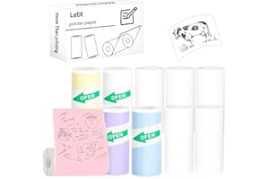 LEBT Mini Printer Paper Thermal Sticker printer Paper Mini Thermal Printer Paper Photo Printer Labels kids camera paper 10 roll Suitable for Various Inkless Sticker Printers