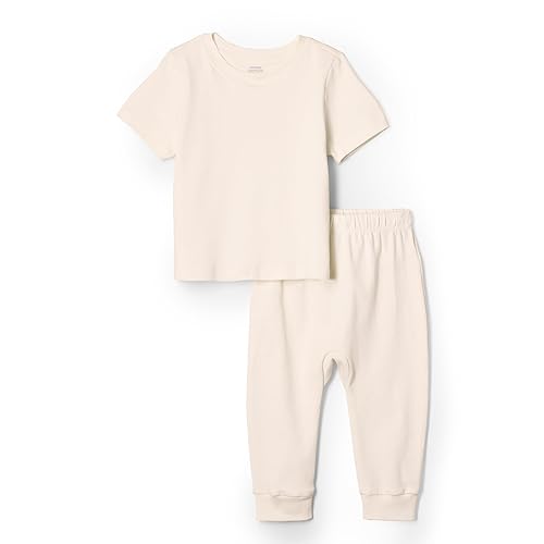 Amazon Essentials x Sofia Grainge Unisex Babies' Pant & Top Set, Ivory, 0-3 Months