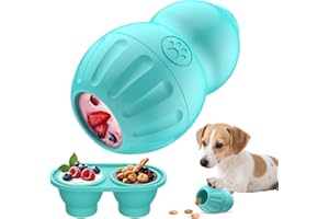 VIWIK Interactive Dog Toys to Keep Them Busy, Frozen Treat Dispensing Dog Puzzle Toy for Small Medium Breeds, Cognitive Dog Enrichment Toys, Freezable Fillable Rubber, Easy to Clean Blue