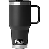 YETI Rambler 30 oz Travel Mug with Flip Straw Lid – Stainless Steel, Vacuum Insulated, Leakproof, Cup Holder Friendly