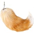 Valpeak 17'' Real Fox Tail Keychain Fluffy wolf Tail Cosplay Fox Costume for Kids