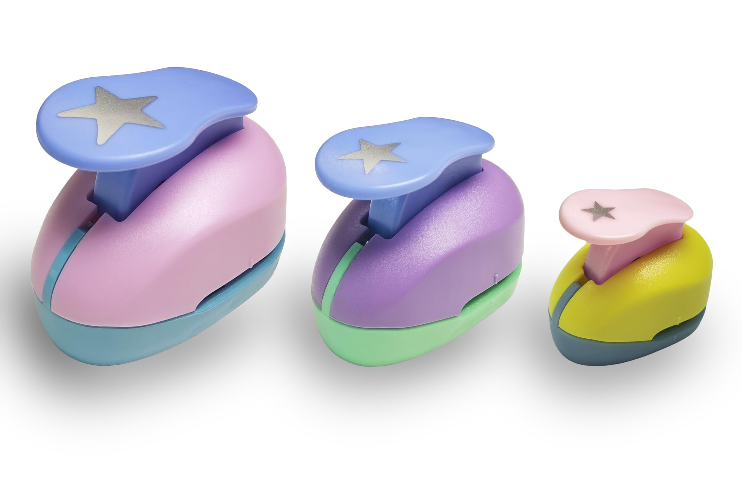 VSREI Star Hole Punch, Stars Paper Punch, Stars Punches for Paper Crafts, StarPuncher for Crafts,StarsShaped Hole Punches, 8mm, 14mm, 22mm, Star Hole Punches Set (Random Color) — image 1