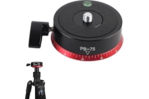 Camera Panoramic Panning Base, Panorama Ball Head Panorama Ball Tripod Head with Bubble Level and 3/8 Inch Screw Professional