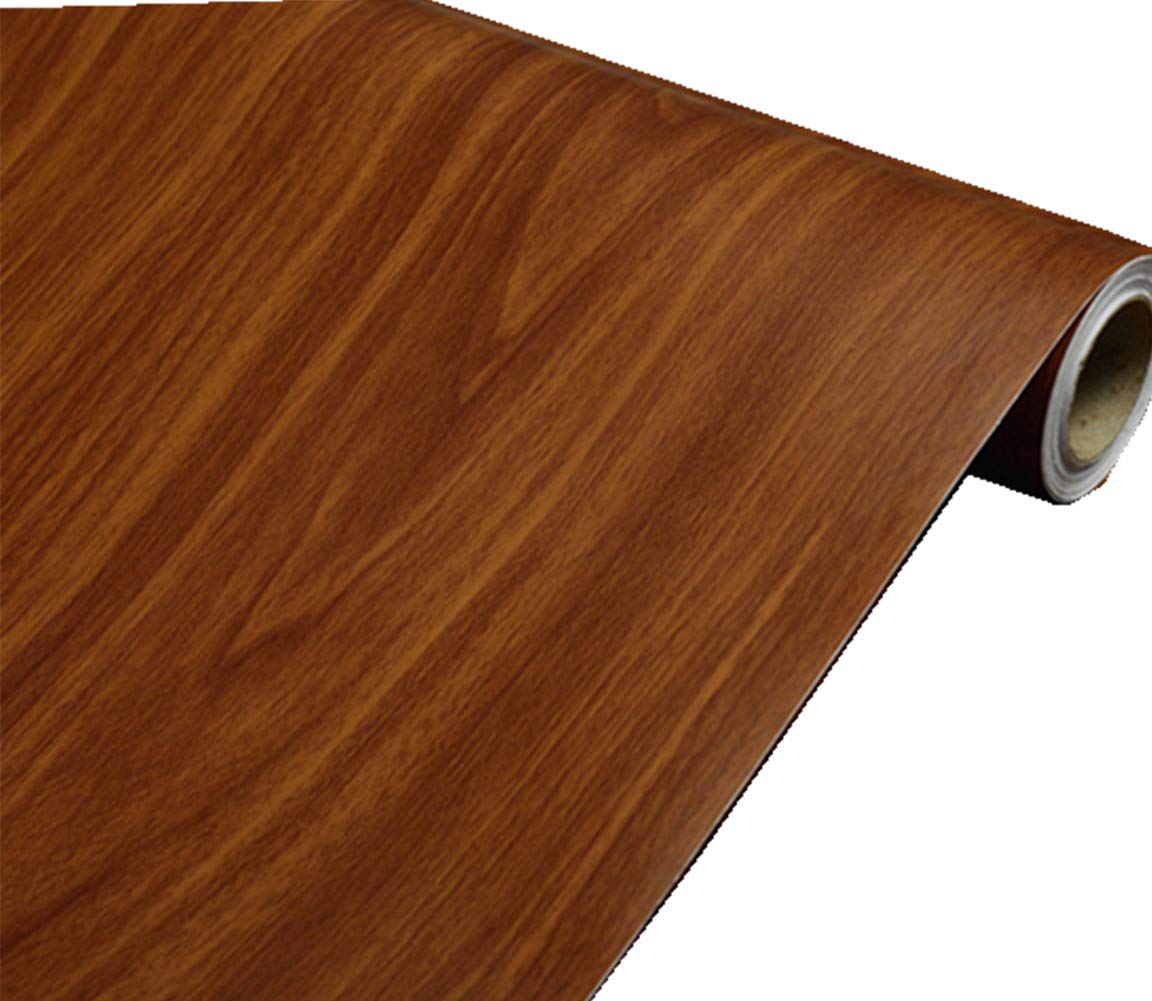 Brown Wood Grain Adhesive Paper Peel Stick Wallpaper Drawer Dresser Shelf Liner Table Door Decorative Paper Sticker Self Adhesive 15.8inch by 100inch