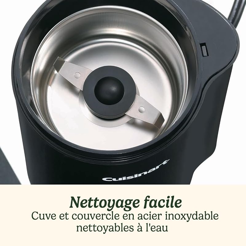 Moulin à café Cuisinart | Moulin à café compact pour la maison | 1-12 tasses | Différentes moutures - French Press/Percolator, café goutte à goutte ou Espresso | Facile à nettoyer | Facile à utiliser