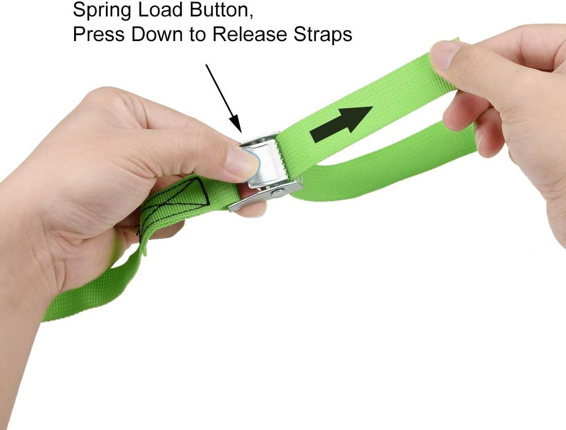sourcing map Tie Down Strap Cam Buckle Lashing Strap 1" x 39Ft 550lb 250Kg Load Polypropylene for Moving Securing Cargo Green - Image 4