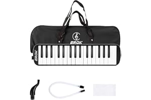 EROK 32 Keys Melodica Keyboard Instrument - Portable with Carrying Bag, Ideal for Beginners & Adults Gift (Black)