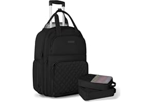 ZOMFELT 18'' Underseat Carry on with wheels, Lightweight Underseat Suitcases Airline Approved for Women Men, Black