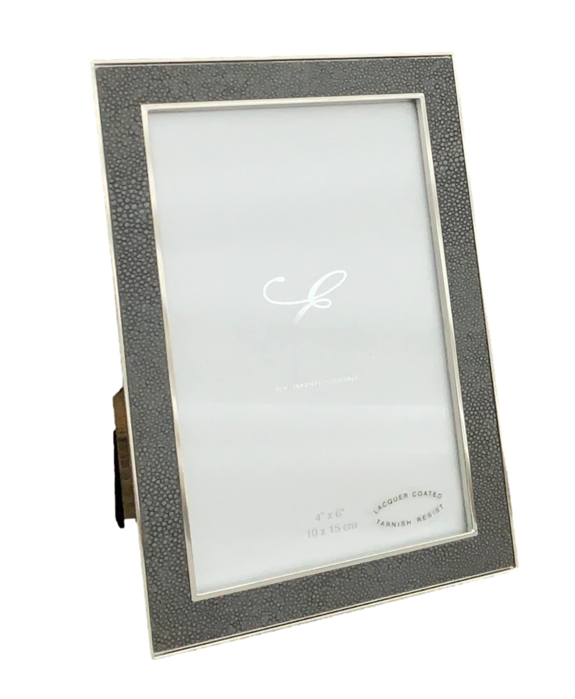 4' x 6' - Elegance Nickel Plated Grey Faux Shagreen Frame