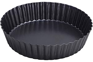 Webake 9.5 Inch Tart Pan Heavy Duty Quiche Pan Removable Bottom Nonstick Deep Baking Dish Pie Plate Pie Mold