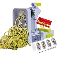 Brieftons QuickFold 5-Blade Spiralizer: Versatile & Compact Foldable Vegetable Spiral Slicer, Best Veggie Pasta Spaghetti Mak