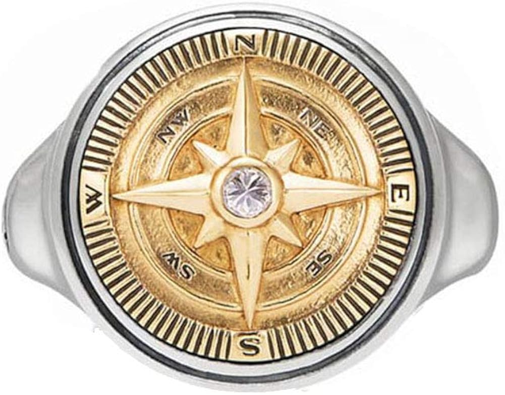 Compass Ring Men Cross North Star Men'S Ring Legend Nautical Rings