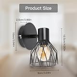 Dehobo Industrial Wall Light with E14 Socket Adjustable Cage 2 Pack Black view 4
