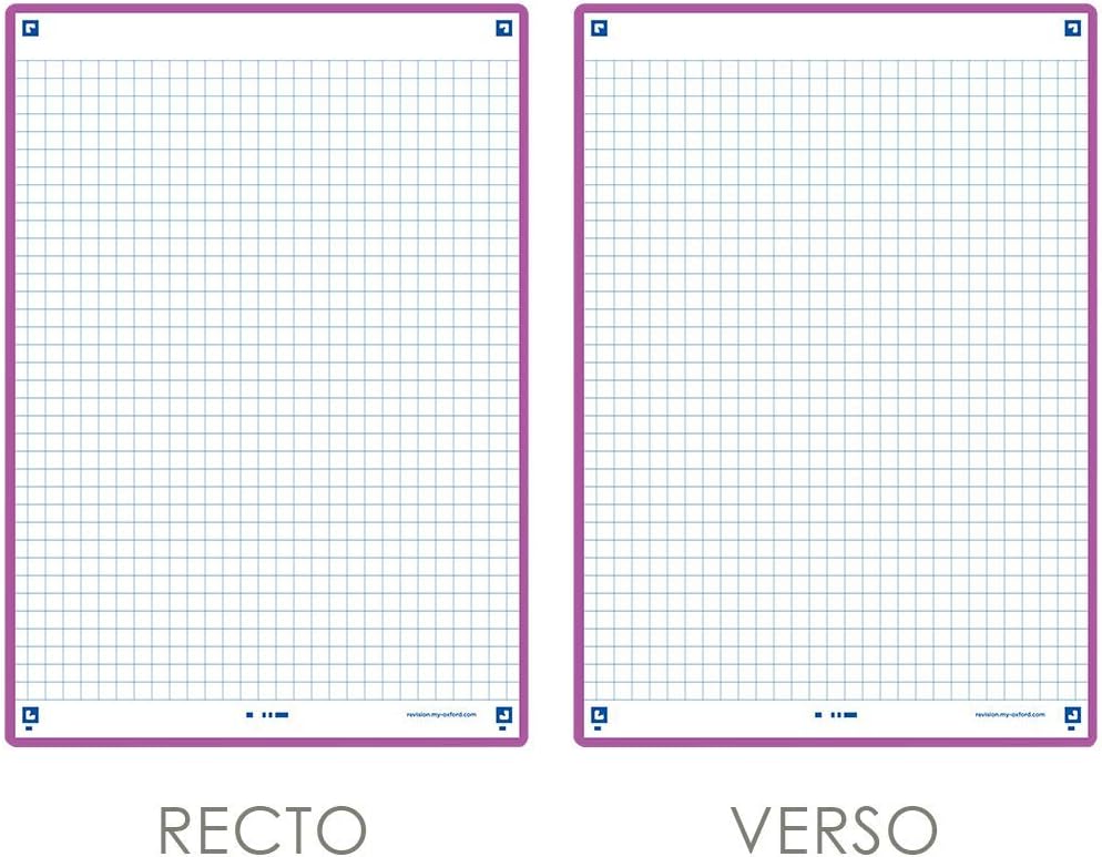 OXFORD Revision 2.0 A5 (14.8 x 21 cm) Small Squares Front and Back Index Cards - Purple Frame (Pack of 50) - Image 3
