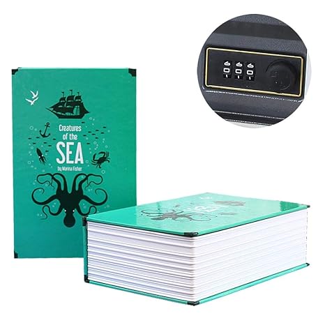 True-Ying Mini Home Passwort-Buch Sicherheits-Tresor Spardose Aufbewahrungsbox Buch Passwort Box grün