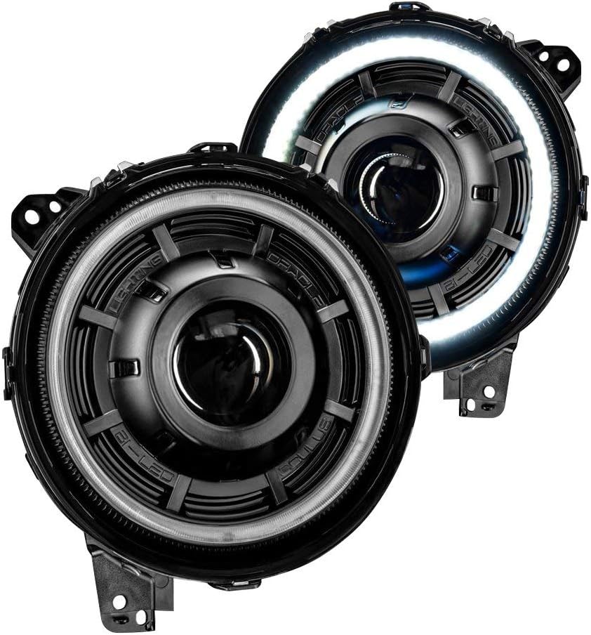 Oracle Lighting - 7" Round Black Oculusв„ў Halo Projector Bi-LED Headlights