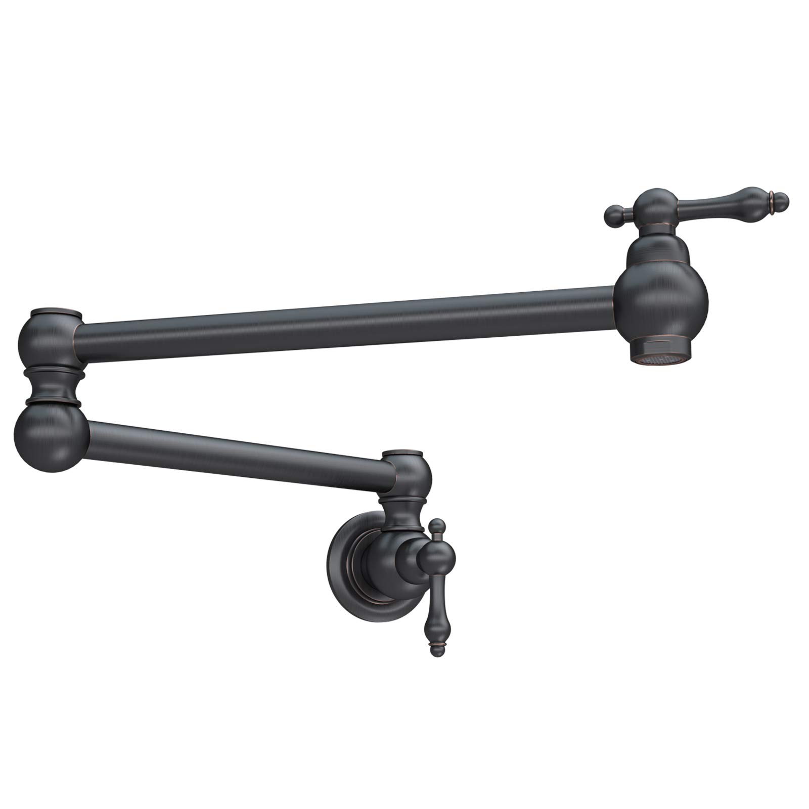 Rozin Kitchen Tap Brass Pot Filler Wall Mounted Folding Rotatable Arm Two Handles Black Oil Rubbed Bronze Only Cold Water Kitchen Tap