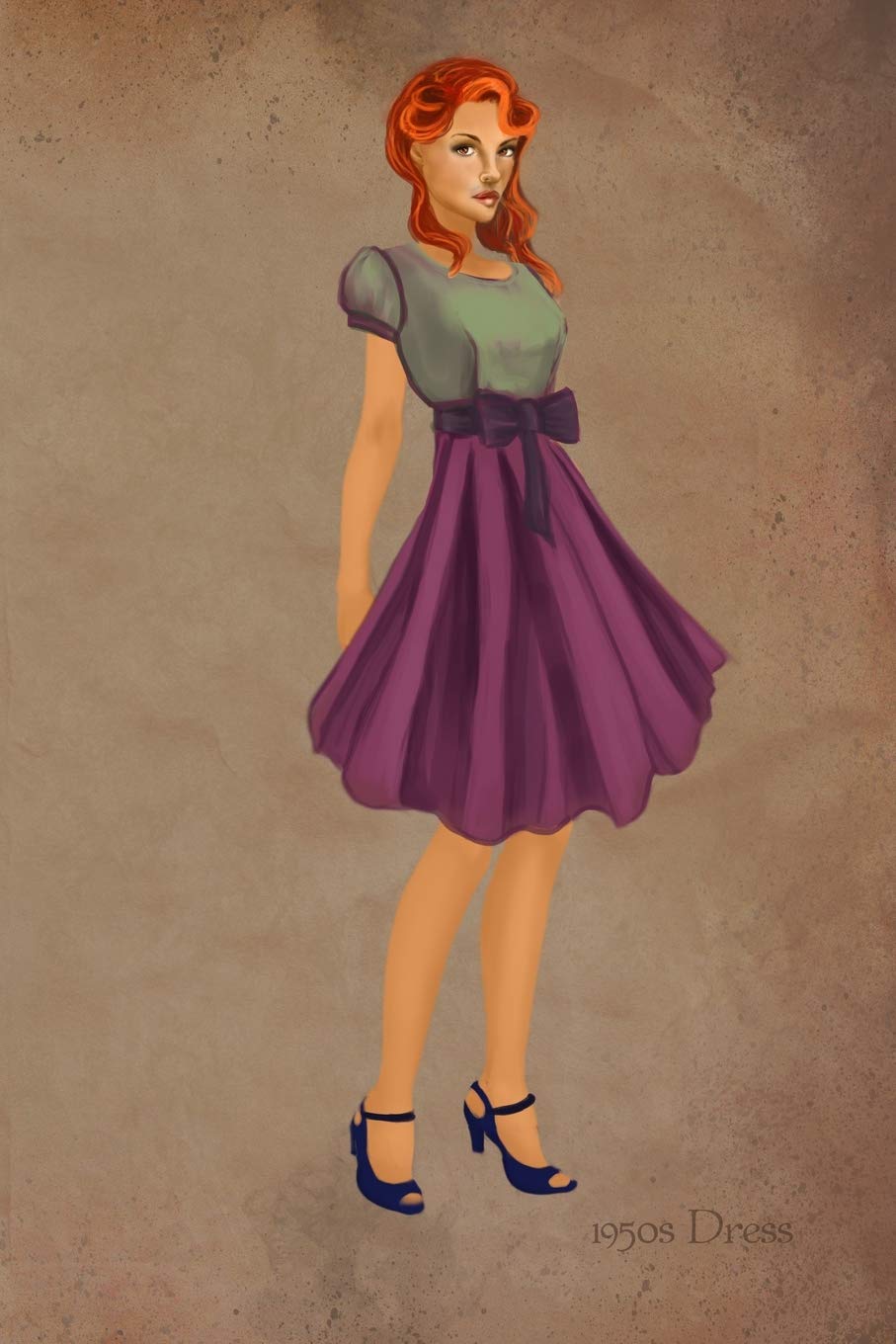 purple and green dress