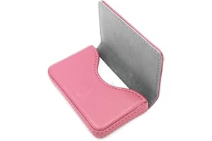 AI-DEE RFID Blocking Wallet - Minimalist Leather Business Credit Card Holder with Magnetic, Pink, Small