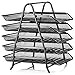 Halter Steel Mesh 5-Tier Shelf Tray Organizer for Desktop - Letter-Size - Black