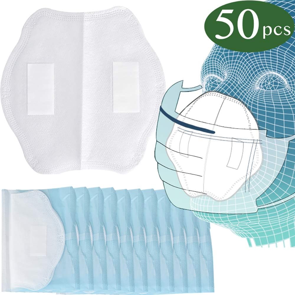 Jugaogao 50 pcs Filters for Face Mask, PM2.5 3 Layer Disposable Dust Germ Protection Filter Pad for Face Mouth Respirator - 50 Pack