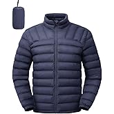 Rdruko Men's Puffer Jackets Lightweight Packable Water Resistant Insulated Winter Puffy Coat for Travel Ski