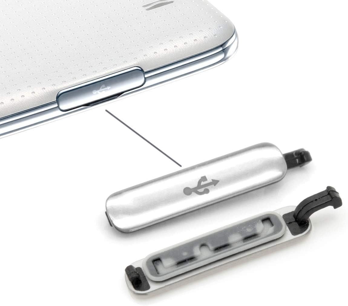One Click Components - New SILVER USB Dust Waterproof Charger Dock Port Cover for Samsung Galaxy S5 G900 G900F