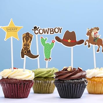 Patisserie Figurines Pour Gateaux Napravi Rs 50 Pieces Cowboy Cupcake Toppers Cowboy Cake Topper Cupcake Topper Ouest Pour Les Decorations Danniversaire Ou De Baby Shower A Theme Occidental
