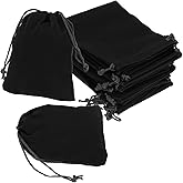 uxcell 20pcs Velvet Gift Bags, 4 x 4.7 Inch Small Jewelry Velvet Drawstrings Pouches Gift Bags for Wedding Favor Party Jewelry Packaging Organizing Storage, Black