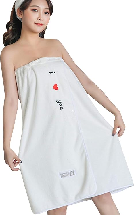Amazon 着る バスタオル ずり落ちない ラップタオル レディース サンゴフリース バスタオル 大判 吸水 速乾 巻きバスタオル 大人用 バスワンピース タオル地お風呂上がり ジム 温泉用 プール エステ用 ホワイト バスタオル ホーム キッチン オンライン通販