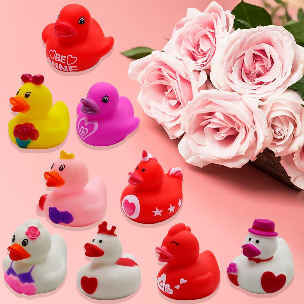 Valentines Day Party Favors 20 Set Rubber Ducks Bath Toys Assorted ...